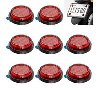 EZVEZS 8 catarifrangenti rotondi per moto, catarifrangenti rossi, autoadesivi, catarifrangenti posteriori per moto, mini occhi di gatto, per recinzione, roulotte, trattore