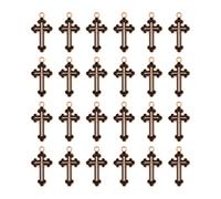 EZVFIRPDFZ 100 ciondoli in legno a forma di crocifisso con crocifisso stampato in legno tinto, ciondoli religiosi da 32,5 a 33,5 mm, per uomini e donne, fai da te per la creazione di collane pasquali