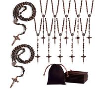 EZVFIRPDFZ 12 rosario in legno da 12 pezzi, per preghiera cattolica, tascabile, mini rosario per battesimo, bomboniere per gli ospiti, RY-1