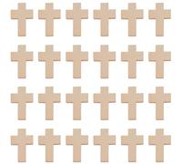 EZVFIRPDFZ 200 ciondoli a forma di croce in legno naturale, 140 cm, mini ciondoli a forma di croce in legno naturale, sfusi per bomboniere, rosario pasquale, collana, gioielli, ciondoli, ornamenti da