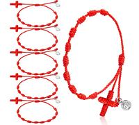 EZVFIRPDFZ 30 braccialetti con medaglia di San Benedetto e rosario, regolabili, con nodo, intrecciato, per la protezione dei bambini, con sacchetti in rete, per donne, uomini, ragazze, ragazzi