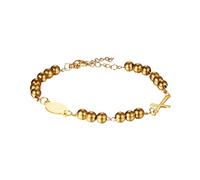 EZVFIRPDFZ Bracciale rosario da donna: rosario cristiano con croce e perline braccialetto regolabile con medaglia di San Benedetto gioielli religiosi regali