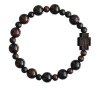 EZVFIRPDFZ Bracciale rosario in legno di giuggiola, 10 mm