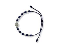 EZVFIRPDFZ Bracciale Rosario San Benedetto in metallo e cordino regolabile - Protezione e benedizione - Design religioso per uomo e donna Pulsera Denario Medalla de San Benito (rosso)