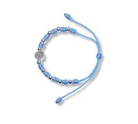EZVFIRPDFZ Bracciale Rosario San Benedetto in metallo e cordino regolabile - Protezione e benedizione - Design religioso per uomo e donna Pulsera Denario Medalla de San Benito (rosso)