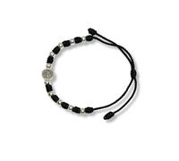EZVFIRPDFZ Bracciale Rosario San Benedetto in metallo e cordino regolabile - Protezione e benedizione - Design religioso per uomo e donna Pulsera Denario Medalla de San Benito (rosso)