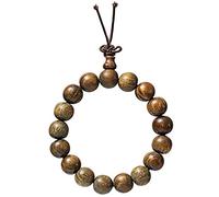 EZVFIRPDFZ Braccialetto unisex fatto a mano, con 17 anelli in legno di sandalo verde naturale profumato per preghiera, da meditazione, decompressione, rosario, collana mala per uomo e donna