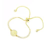EZVFIRPDFZ Bracciali San Benedetto con San Benito Medalla Charm Golden de San Benito con Pietre di Cristallo Bracciale Rosario Cattolico Regolabile
