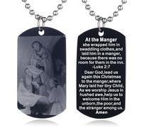 EZVFIRPDFZ Collana con piastrina per cani con dedica della Bibbia per Battesimo, con incisione cattolica, cristiana, comunione, cresima, rito regalo