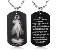 EZVFIRPDFZ Collana con piastrina per cani con dedica della Bibbia per Battesimo, con incisione cattolica, cristiana, comunione, cresima, rito regalo