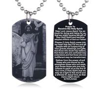 EZVFIRPDFZ Collana con piastrina per cani con dedica della Bibbia per Battesimo, con incisione cattolica, cristiana, comunione, cresima, rito regalo
