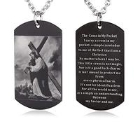 EZVFIRPDFZ Collana con piastrina per cani con dedica della Bibbia per Battesimo, con incisione cattolica, cristiana, comunione, cresima, rito regalo