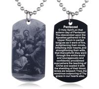 EZVFIRPDFZ Collana con piastrina per cani con dedica della Bibbia per Battesimo, con incisione cattolica, cristiana, comunione, cresima, rito regalo