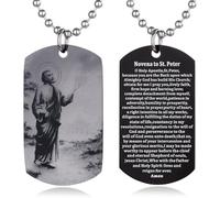 EZVFIRPDFZ Collana con piastrina per cani con dedica della Bibbia per Battesimo, con incisione cattolica, cristiana, comunione, cresima, rito regalo