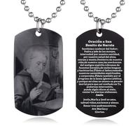EZVFIRPDFZ Collana con piastrina per cani con dedica della Bibbia per Battesimo, con incisione cattolica, cristiana, comunione, cresima, rito regalo