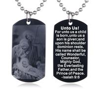 EZVFIRPDFZ Collana con piastrina per cani con dedica della Bibbia per Battesimo, con incisione cattolica, cristiana, comunione, cresima, rito regalo