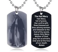 EZVFIRPDFZ Collana con piastrina per cani con dedica della Bibbia per Battesimo, con incisione cattolica, cristiana, comunione, cresima, rito regalo