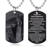 EZVFIRPDFZ Collana con piastrina per cani con dedica della Bibbia per Battesimo, con incisione cattolica, cristiana, comunione, cresima, rito regalo