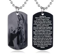 EZVFIRPDFZ Collana con piastrina per cani con dedica della Bibbia per Battesimo, con incisione cattolica, cristiana, comunione, cresima, rito regalo