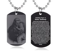 EZVFIRPDFZ Collana con piastrina per cani con dedica della Bibbia per Battesimo, con incisione cattolica, cristiana, comunione, cresima, rito regalo