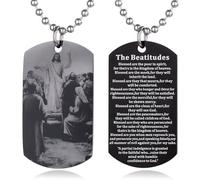 EZVFIRPDFZ Collana con piastrina per cani con dedica della Bibbia per Battesimo, con incisione cattolica, cristiana, comunione, cresima, rito regalo