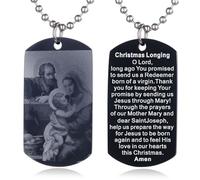 EZVFIRPDFZ Collana con piastrina per cani con dedica della Bibbia per Battesimo, con incisione cattolica, cristiana, comunione, cresima, rito regalo
