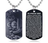 EZVFIRPDFZ Collana con piastrina per cani con dedica della Bibbia per Battesimo, con incisione cattolica, cristiana, comunione, cresima, rito regalo