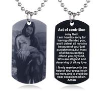 EZVFIRPDFZ Collana con piastrina per cani con dedica della Bibbia per Battesimo, con incisione cattolica, cristiana, comunione, cresima, rito regalo