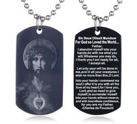 EZVFIRPDFZ Collana con piastrina per cani con dedica della Bibbia per Battesimo, con incisione cattolica, cristiana, comunione, cresima, rito regalo