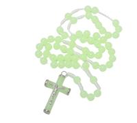 EZVFIRPDFZ Collana con rosario cattolico che si illumina al buio, da donna, con preghiera luminosa, crocifisso e medaglia di Maria