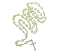 EZVFIRPDFZ Collana con rosario cattolico che si illumina al buio, da donna, con preghiera luminosa, crocifisso e medaglia di Maria