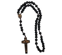 EZVFIRPDFZ Collana con rosario in legno con perline, ricordo per uomini, religiosi cattolici ispiratori, 56 cm