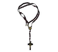 EZVFIRPDFZ Collana Rosario San Benedetto in Legno con Chiusura