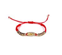 EZVFIRPDFZ Colorful Bling, set di 4 braccialetti con nodo rosso, con scritta "Virgin Mary/Saint Benedict/Saint Jude" e cordino regolabile, rosario, medaglia di protezione per le donne, gioielli