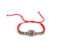 EZVFIRPDFZ Colorful Bling, set di 4 braccialetti con nodo rosso, con scritta "Virgin Mary/Saint Benedict/Saint Jude" e cordino regolabile, rosario, medaglia di protezione per le donne, gioielli
