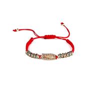 EZVFIRPDFZ Colorful Bling, set di 4 braccialetti con nodo rosso, con scritta "Virgin Mary/Saint Benedict/Saint Jude" e cordino regolabile, rosario, medaglia di protezione per le donne, gioielli
