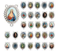 EZVFIRPDFZ Medaglia miracolosa di San Benedetto, Madonna di Guadalupe, per la creazione di gioielli fai da te, parte centrale del rosario con Vergine Maria Cristo Gesù