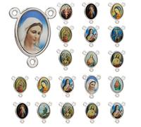 EZVFIRPDFZ Medaglia miracolosa di San Benedetto, Madonna di Guadalupe, per la creazione di gioielli fai da te, parte centrale del rosario con Vergine Maria Cristo Gesù