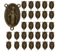 EZVFIRPDFZ Medaglia miracolosa di San Benedetto, Madonna di Guadalupe, per la creazione di gioielli fai da te, parte centrale del rosario con Vergine Maria Cristo Gesù
