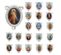 EZVFIRPDFZ Medaglia miracolosa di San Benedetto, Madonna di Guadalupe, per la creazione di gioielli fai da te, parte centrale del rosario con Vergine Maria Cristo Gesù