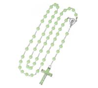 EZVFIRPDFZ Rosario cattolico da donna collana rosario in legno croce ciondolo collana battesimo cresima comunione