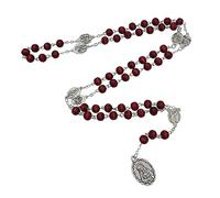 EZVFIRPDFZ Rosario cattolico da donna collana rosario in legno croce ciondolo collana battesimo cresima comunione