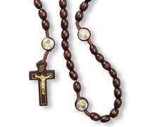 EZVFIRPDFZ Rosario cattolico della Divina Misericordia con legno scuro, per uomini e donne, 50,8 cm