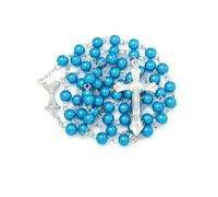 EZVFIRPDFZ Rosario di perle da 6 mm con crocifisso, collana cattolica da donna con sacchetto di velluto o scatola rosario