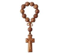 EZVFIRPDFZ Rosario in legno intagliato di giuggiola, 1 decennio, 10 mm