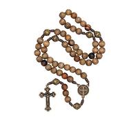 EZVFIRPDFZ Rosario in legno massello realizzato a mano con scritta "Intercession Our Father"