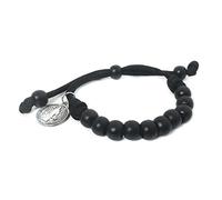 EZVFIRPDFZ Rosario in paracord nero con San Benedetto, rosario cattolico, regalo cattolico da uomo