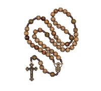 EZVFIRPDFZ Rosario sacro in legno massello fatto a mano (Nostra Signora-Noce)