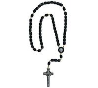 EZVFIRPDFZ Rosario San Benedetto con perline in legno per uomo e donna con crocifisso e medaglia di San Benito. Prodotto in Brasile