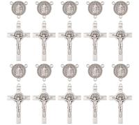 EZVFIRPDFZ Set di 30 crocifissi e medaglie di San Benedetto, medaglia da 5,3 cm e croce da 13,5 cm, 15 set